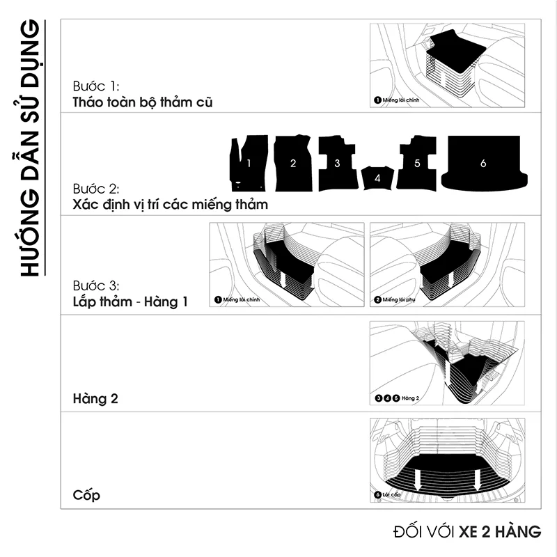 Huong dan lap dat tham san o to thai lan 2 hang
