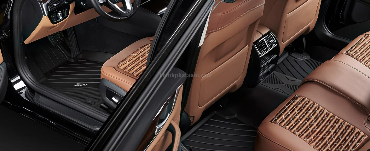 Tham San Xe BMW 5 Series G30 3W Hang 1 2 Thảm Sàn Xe BMW 530i G30 (2018 đến 2025) Thương hiệu 3W - Hàng 1+2
