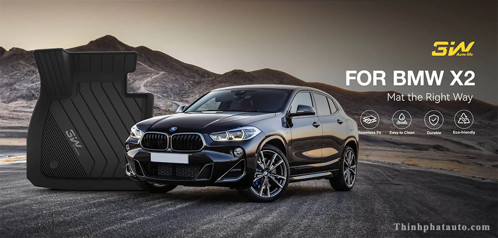 Tham San Xe BMW X2 Thuong hieu 3W Chinh Hang Thảm Sàn Xe BMW X2 (2018 » 2024) Thương hiệu 3W Chính Hãng