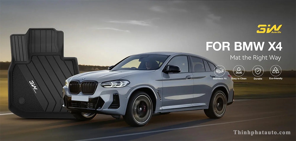 Tham San Xe BMW X4 Thuong hieu 3W Chinh Hang Thảm Sàn Xe BMW X4 (2019 » 2025) Thương hiệu 3W Chính Hãng