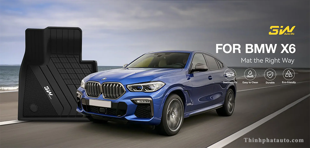 Tham San Xe BMW X6 Thuong hieu 3W Chinh Hang Thảm Sàn Xe BMW X6 (2020 » 2025) Thương hiệu 3W Chính Hãng