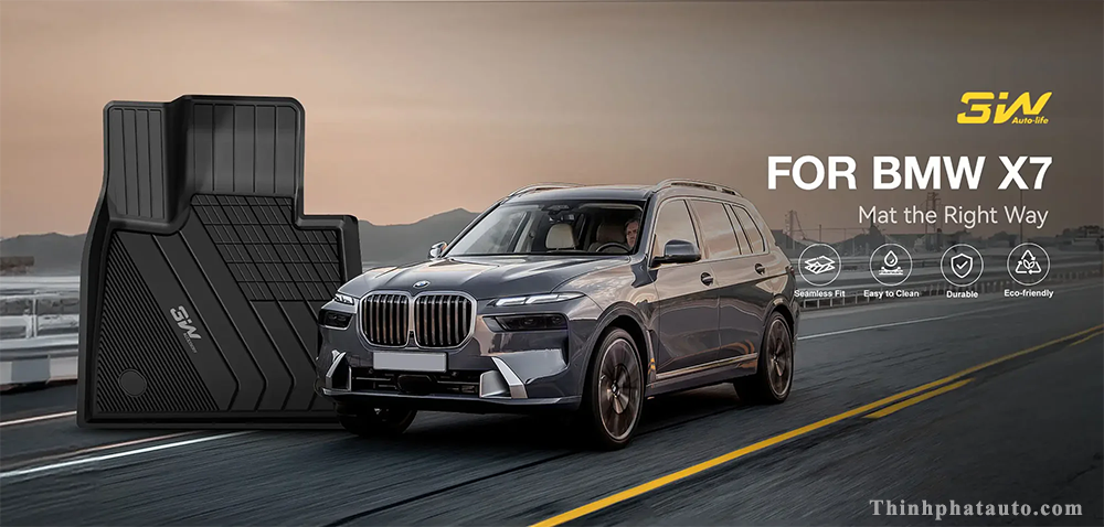 Tham San Xe BMW X7 Thuong hieu 3W Chinh Hang Thảm Sàn Xe BMW X7 (2019 » 2025) Thương hiệu 3W Chính Hãng
