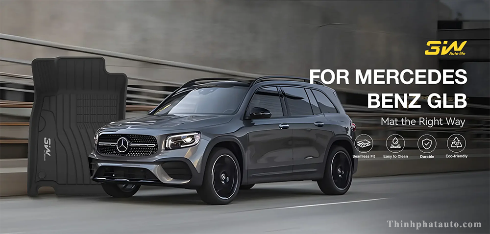 Tham San Xe Mercedes GLB Thuong hieu 3W Chinh Hang Thảm Sàn Xe Mercedes GLB200 (2020 » 2025) Thương hiệu 3W Chính Hãng