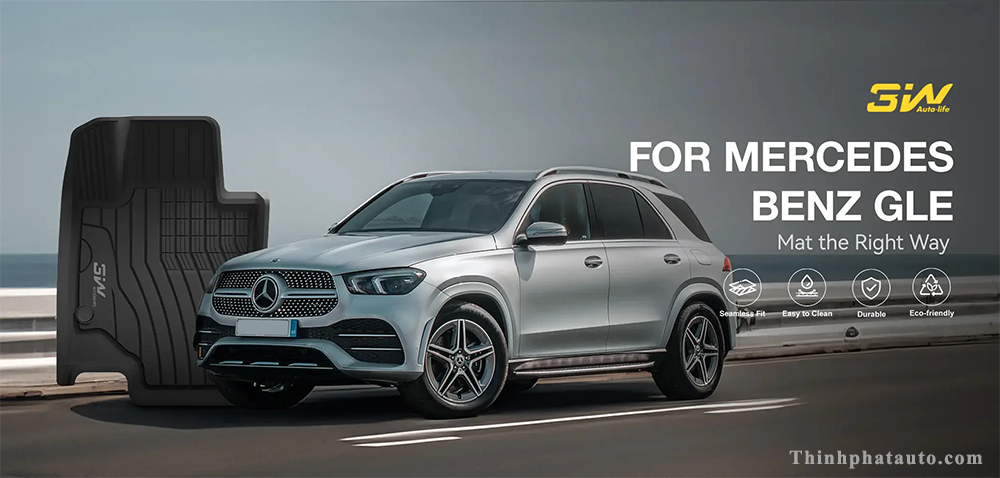Tham San Xe Mercedes GLE Thuong hieu 3W Chinh Hang Thảm Sàn Xe Mercedes GLE400 (2016 » 2019) Thương hiệu 3W Chính Hãng