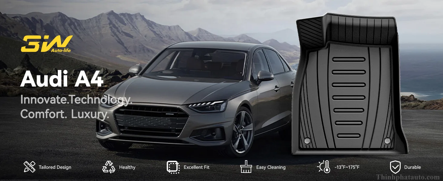 Tham san xe Audi A4 3W Home Thảm Sàn Xe Audi A4 (2016 đến 2025) Thương hiệu 3W Chính Hãng