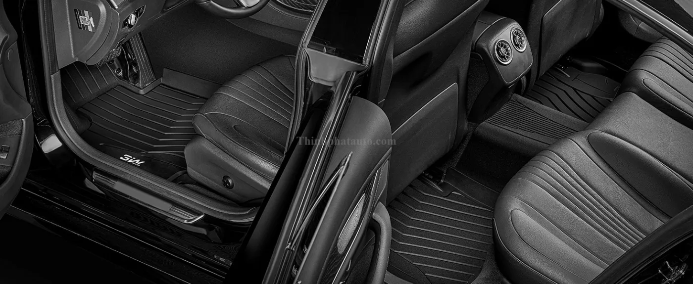 Tham san xe Mercedes E class 3w hang 1 2 Thảm Sàn Xe Mercedes E250 (2016 đến 2023) Thương hiệu 3W - hàng 1 + 2