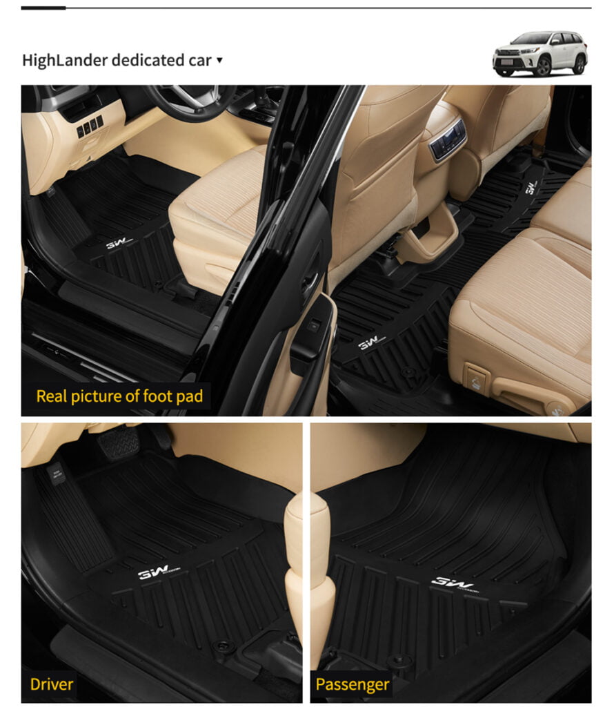 tham lot san xe Toyota Highlander thuong hieu 3w 4 tham lot san xe Toyota Highlander thuong hieu 3w 4