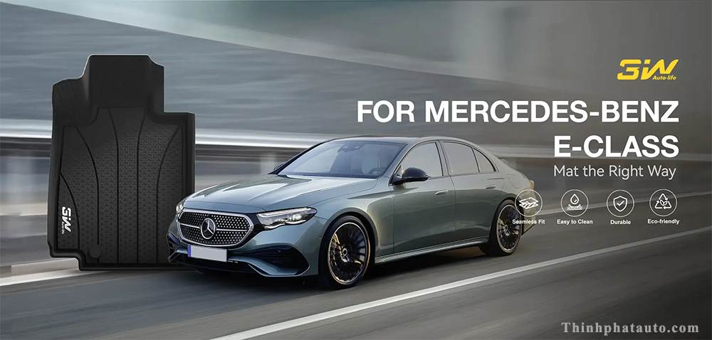 Tham san xe Mercedes E Class 3w Chinh hang Thảm Sàn Xe Mercedes E250 (2017 » 2023) Thương hiệu 3W Chính Hãng