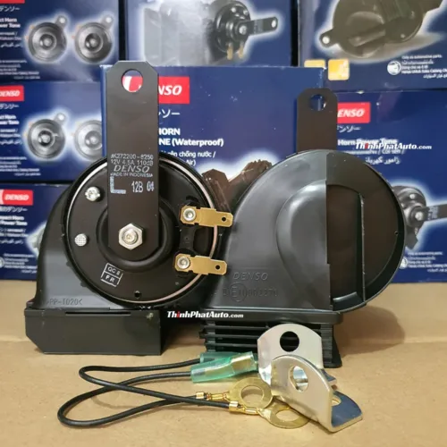 Còi xe ô tô 2 jack Denso 12V chính hãng (Còi sên)