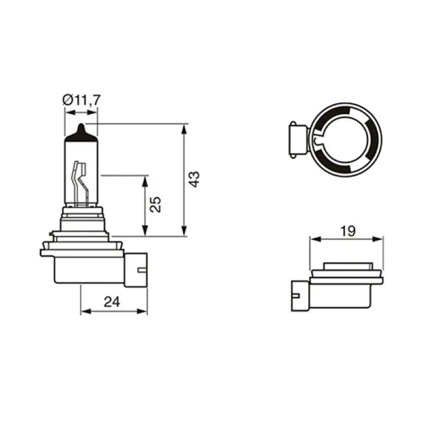 Bóng đèn Halogen H11 Bosch Eco 12V 55W (Pha/Cos) - Ảnh 4
