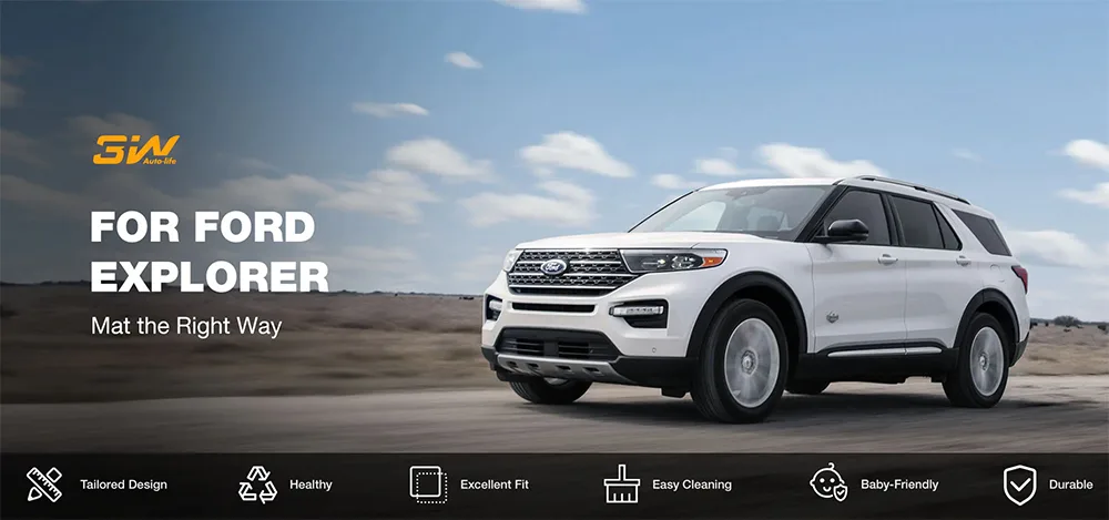 Lot san xe Ford Explorer thuong hieu 3w chinh hang Top Thảm Sàn Xe Ford Explorer (2020 đến 2025) Thương hiệu 3W Chính Hãng