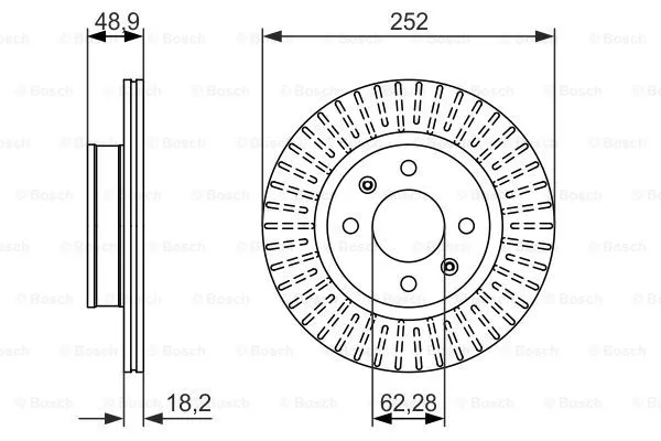0986479770 Bosch Đĩa Phanh trước Hyundai i10 1.0 1.2 2008 đến 2020 Bosch