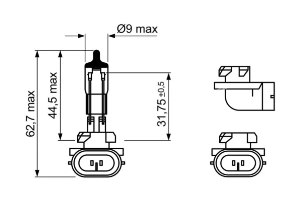 Bóng Đèn Halogen H27W/2 (881) 12,8V PG13 Bosch Chính Hãng - Ảnh 3