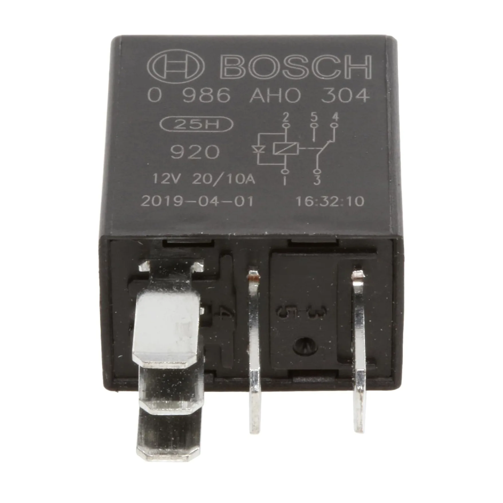 0986AH0304 BOSCH Rơ le 12V 5 chân nhỏ không bát Có Diode - Ảnh 2